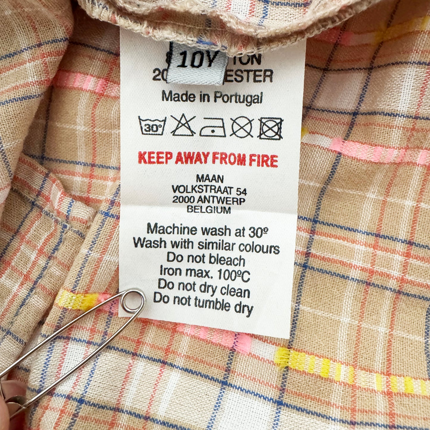 MAAN KIDS "Camden" Plaid Top, size 10 years