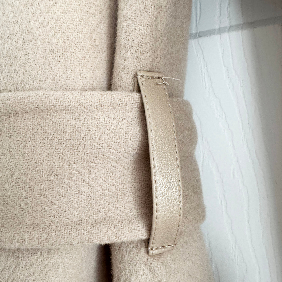 Mackage "Mai" Belted Doubleface Wool Coat in "Sand", size Small