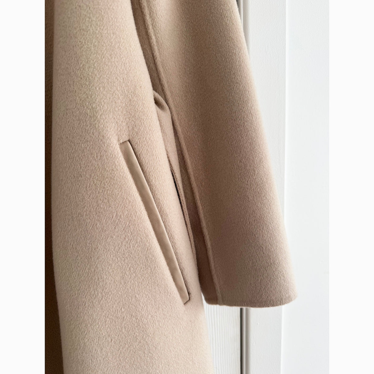 Mackage "Mai" Belted Doubleface Wool Coat in "Sand", size Small