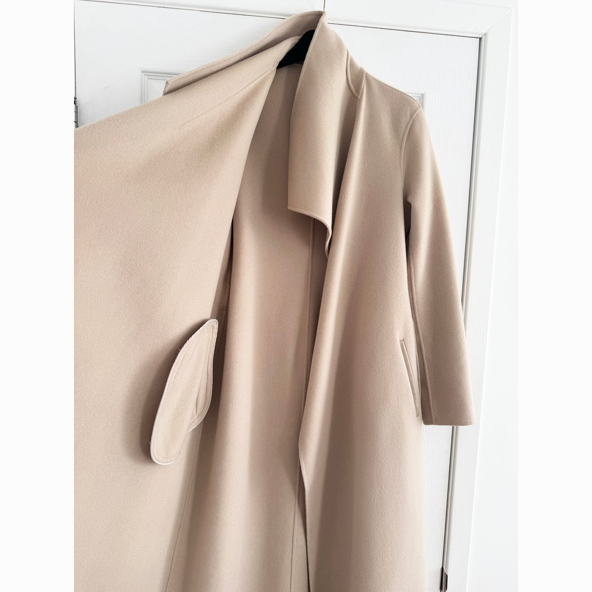 Mackage "Mai" Belted Doubleface Wool Coat in "Sand", size Small