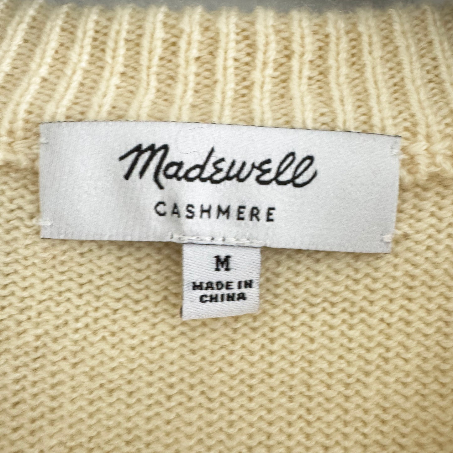 Madwell Cashmere Cardigan in "Lemon Chiffon", size Medium (fits size Small)