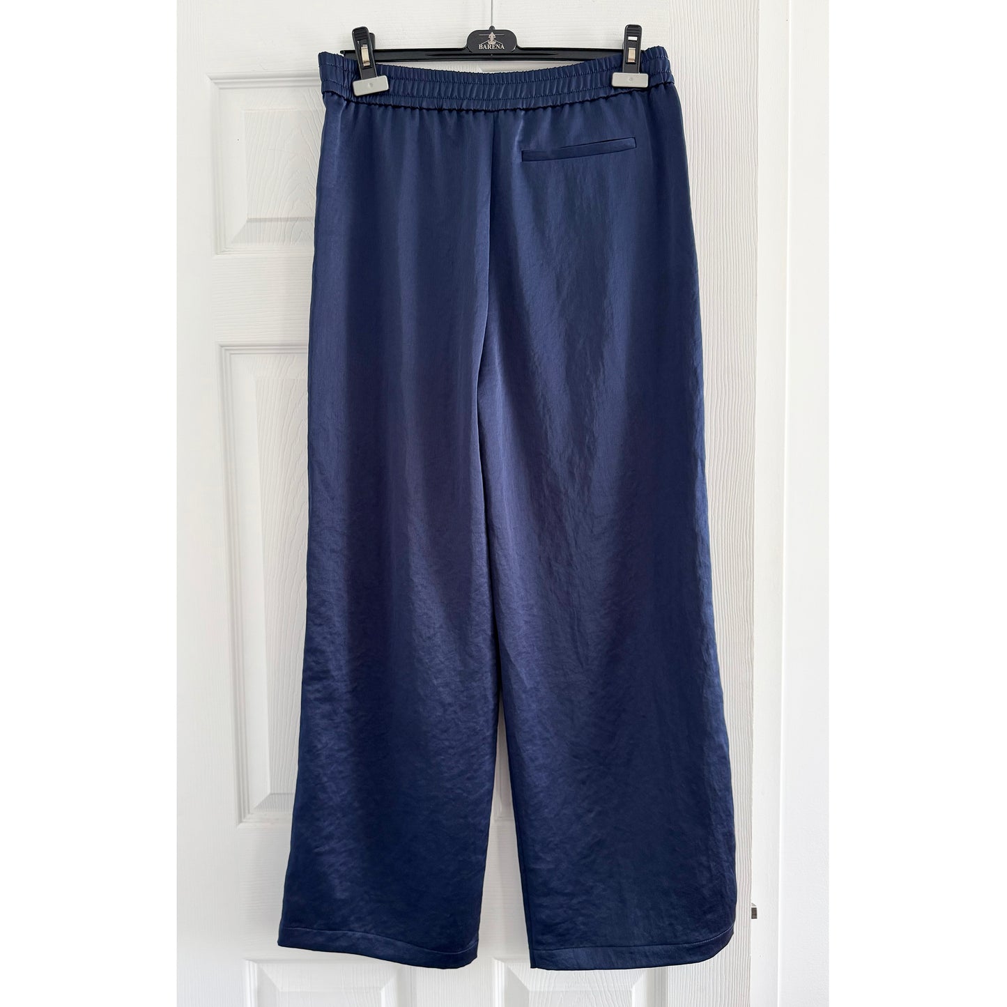 Alexa Chung for Madewell Mick Satin Track Pant in Navy, size Medium
