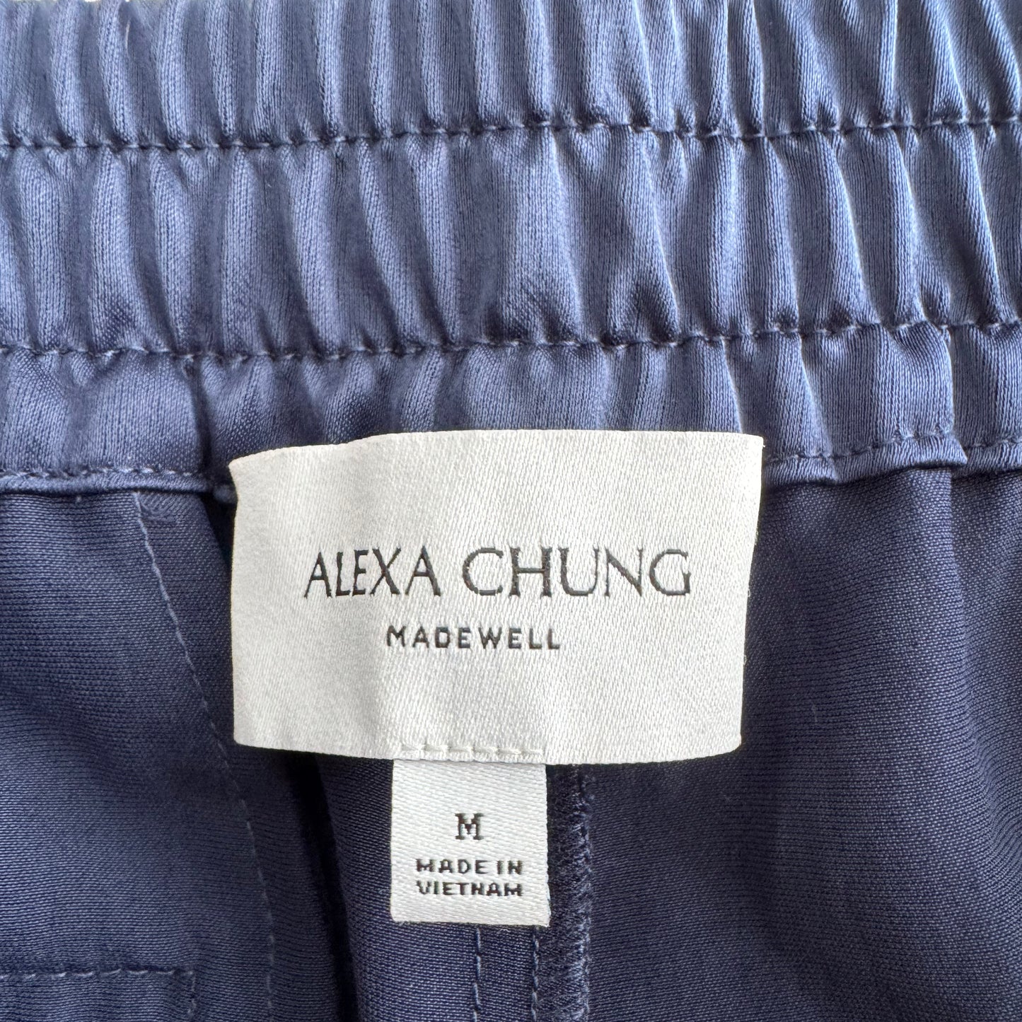 Alexa Chung for Madewell Mick Satin Track Pant in Navy, size Medium