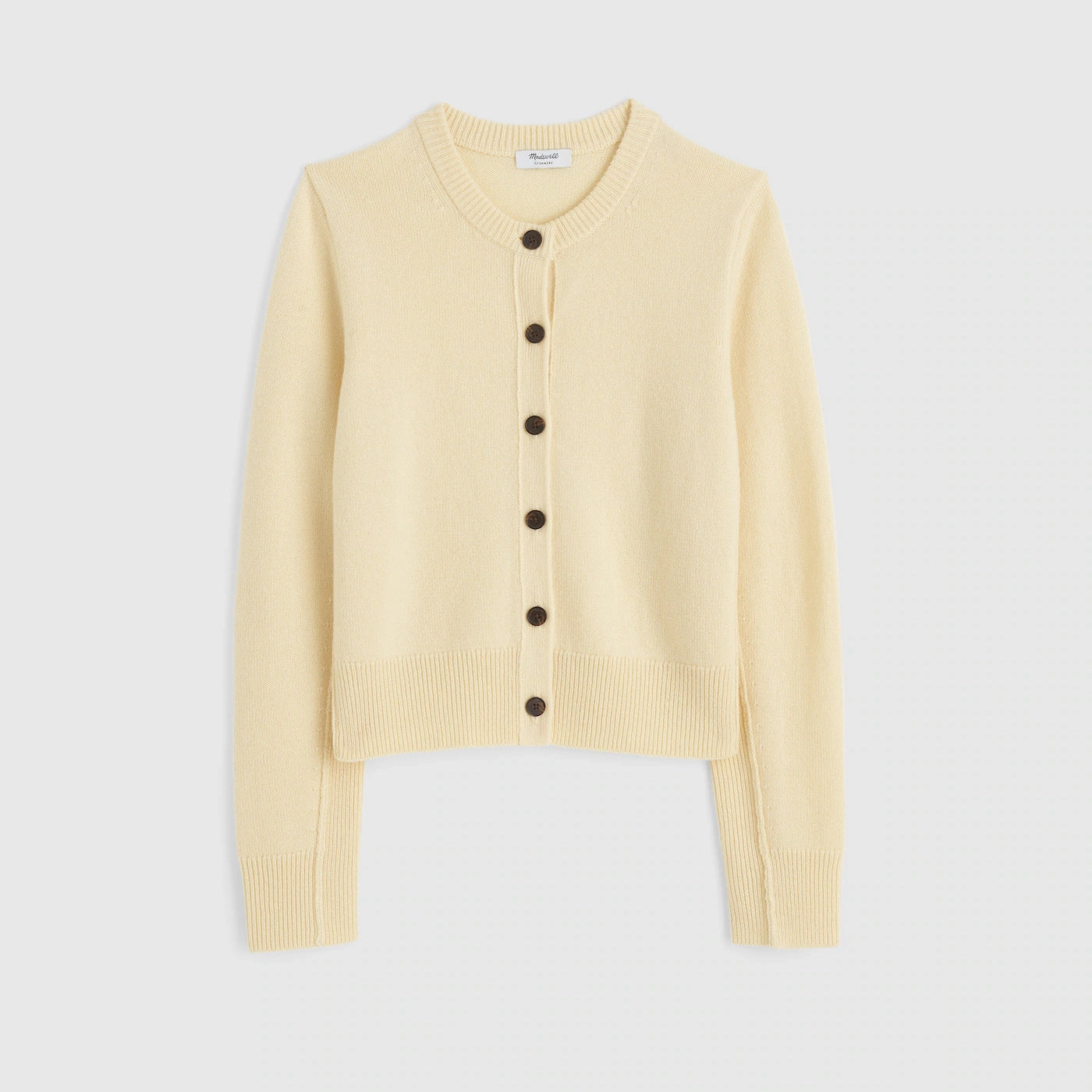 Madwell Cashmere Cardigan in "Lemon Chiffon", size Medium (fits size Small)