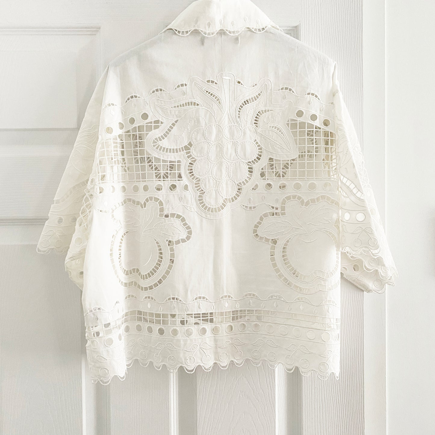 Magali Pascal "Frutta" Shirt in Off-White, Size Medium