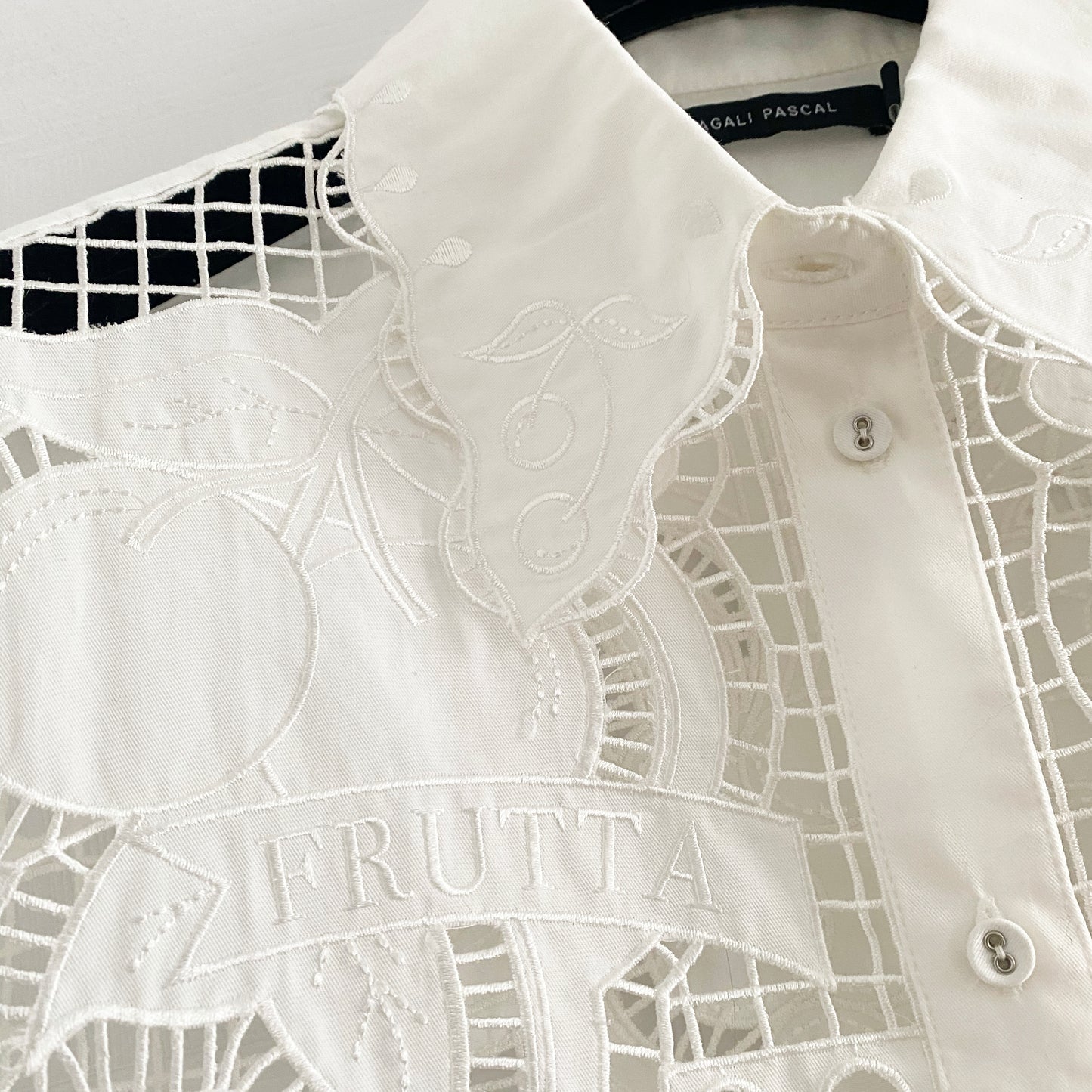 Magali Pascal "Frutta" Shirt in Off-White, Size Medium