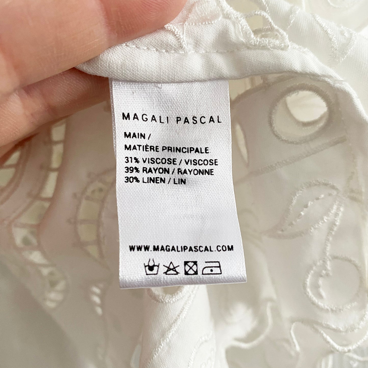 Magali Pascal "Frutta" Shirt in Off-White, Size Medium