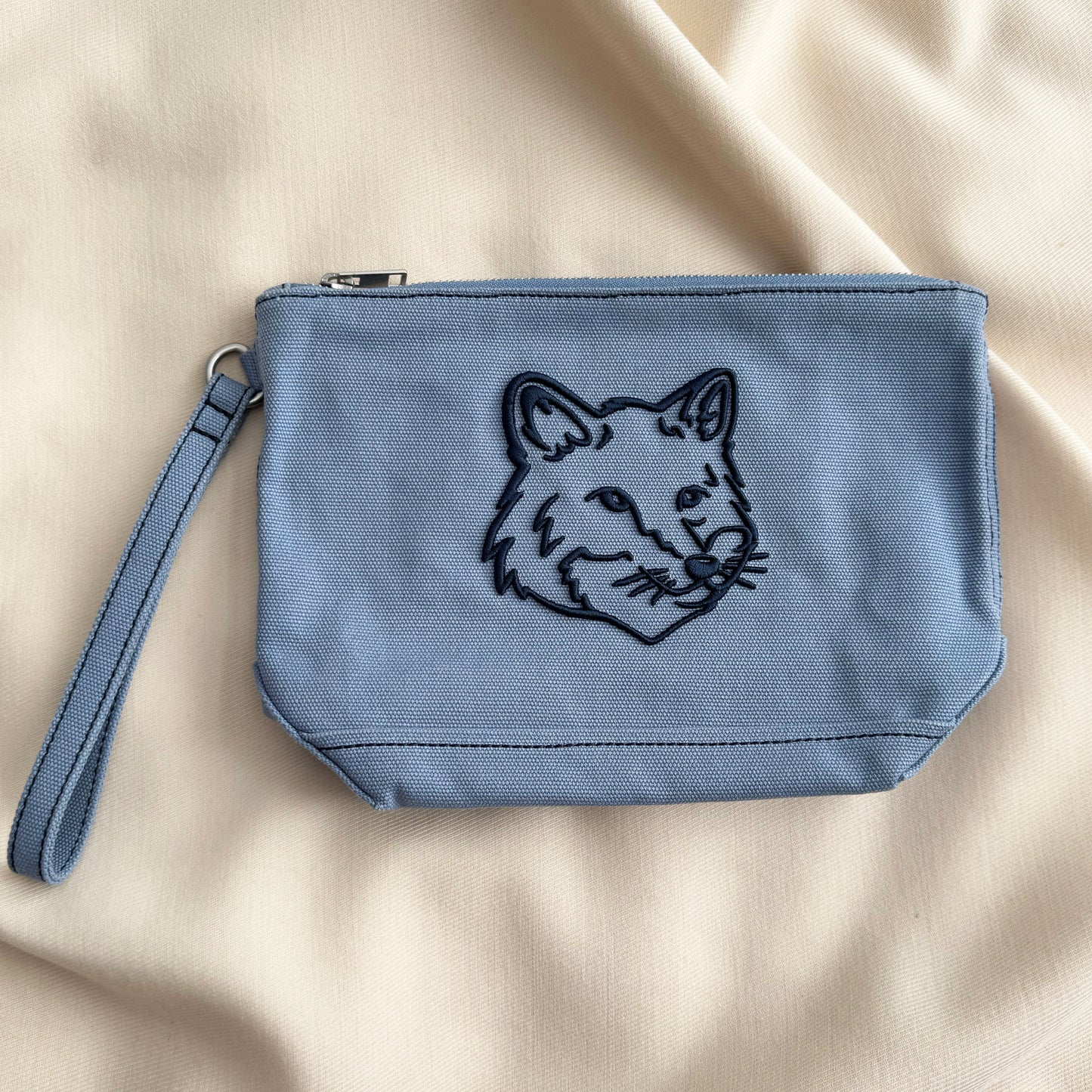 Maison Kitsune Fox Pouch in Blue