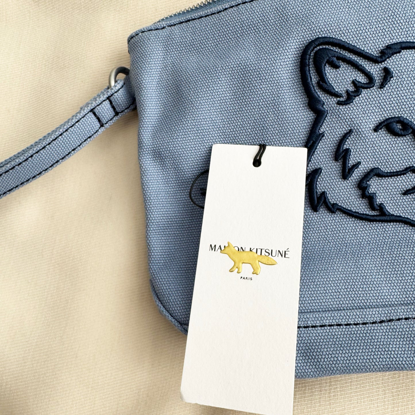 Maison Kitsune Fox Pouch in Blue