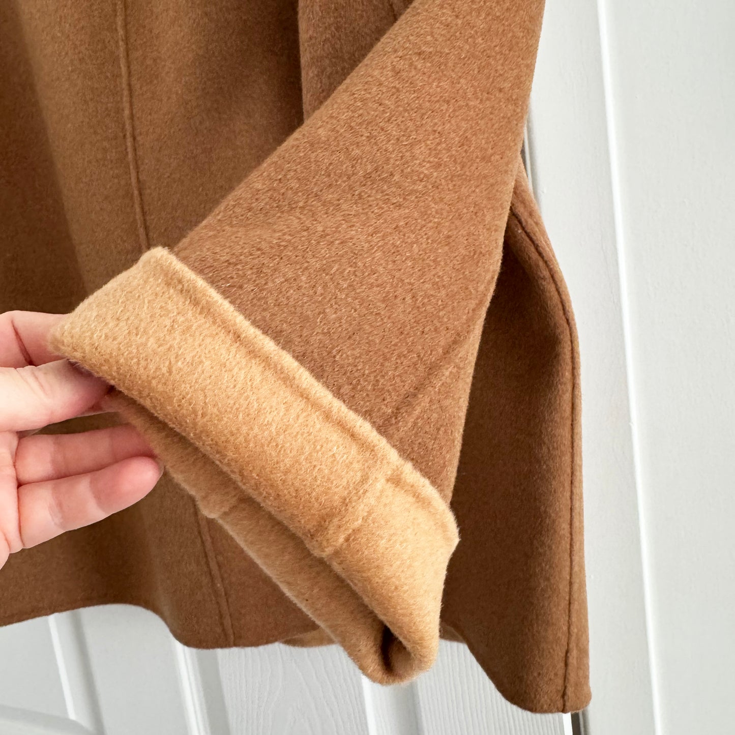 Maje Wool-Blend Double-Faced Coat in Camel, size 36 (size Small)