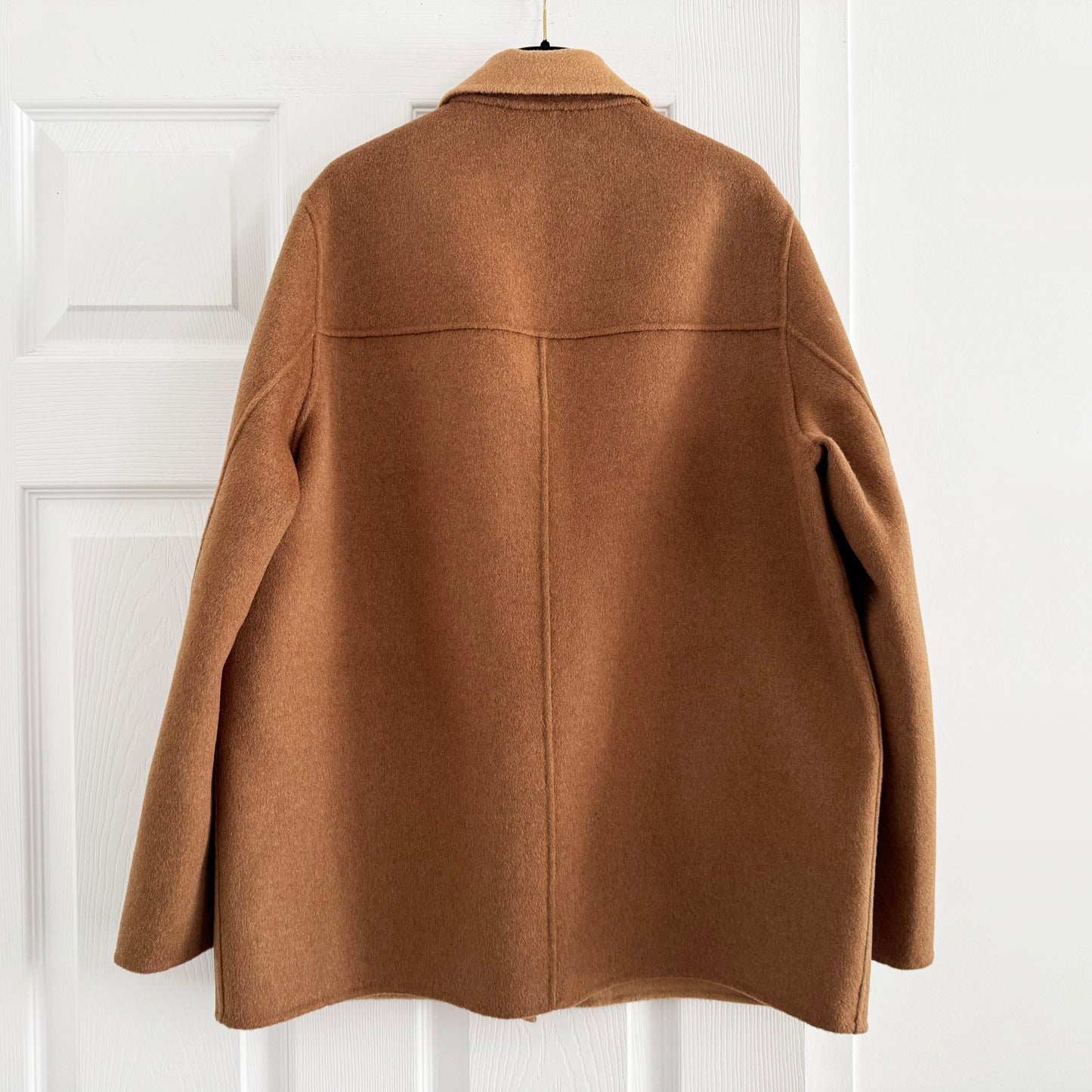 Maje Wool-Blend Double-Faced Coat in Camel, size 36 (size Small)