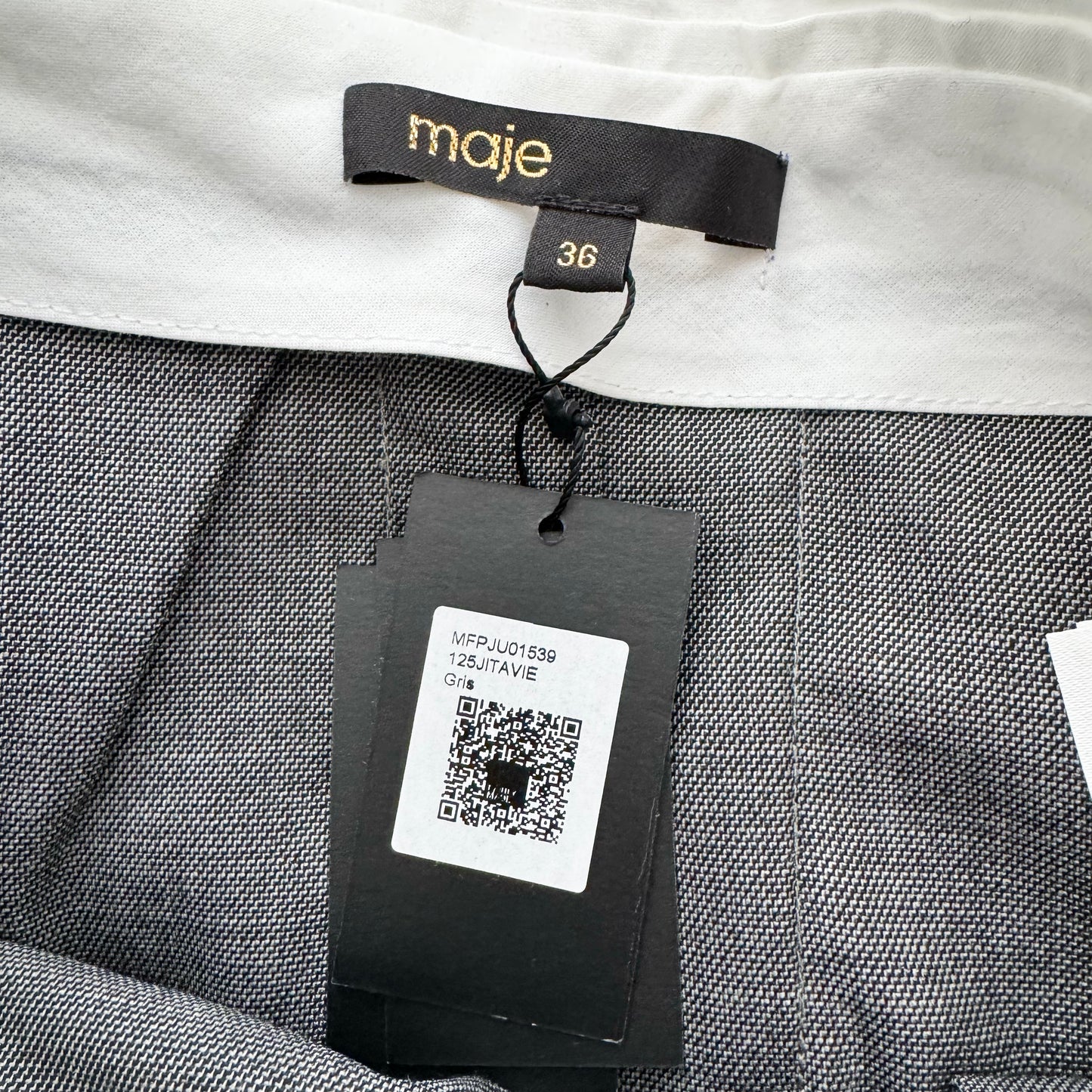 Maje Pleated Wrap Skirt in Grey, size 36 (size Small)