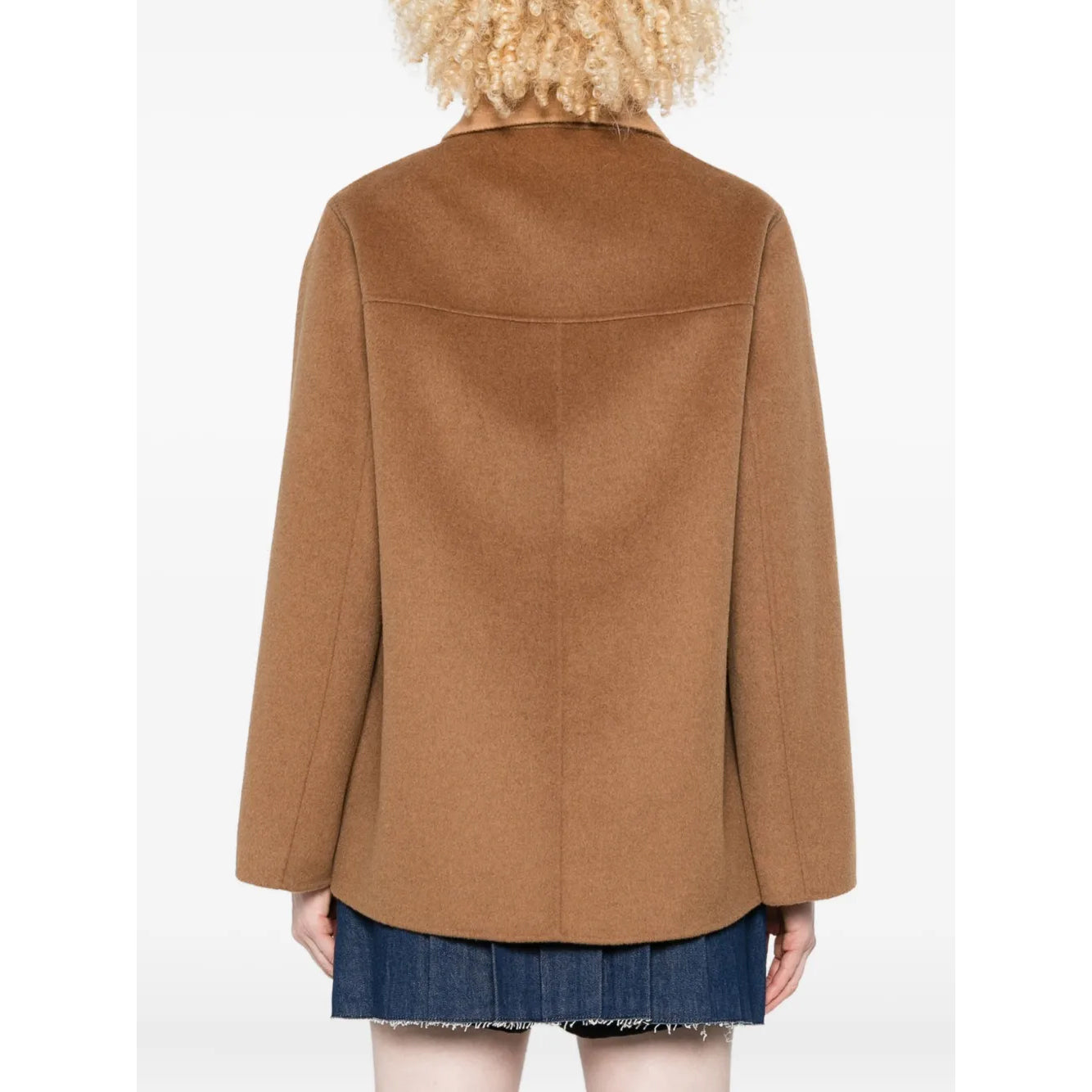 Maje Wool-Blend Double-Faced Coat in Camel, size 36 (size Small)