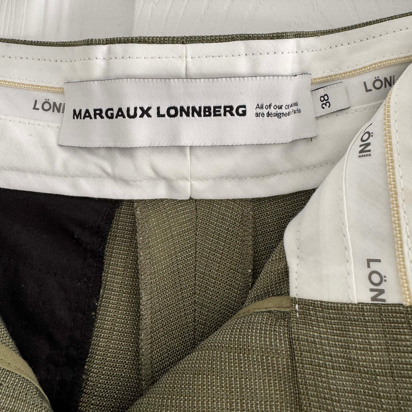 Margaux Lonnberg "Argo" Pant in Khaki, size 38