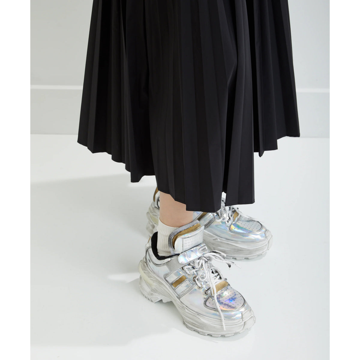 Maison Margiela Chunky Sneakers in Silver, size 37.5