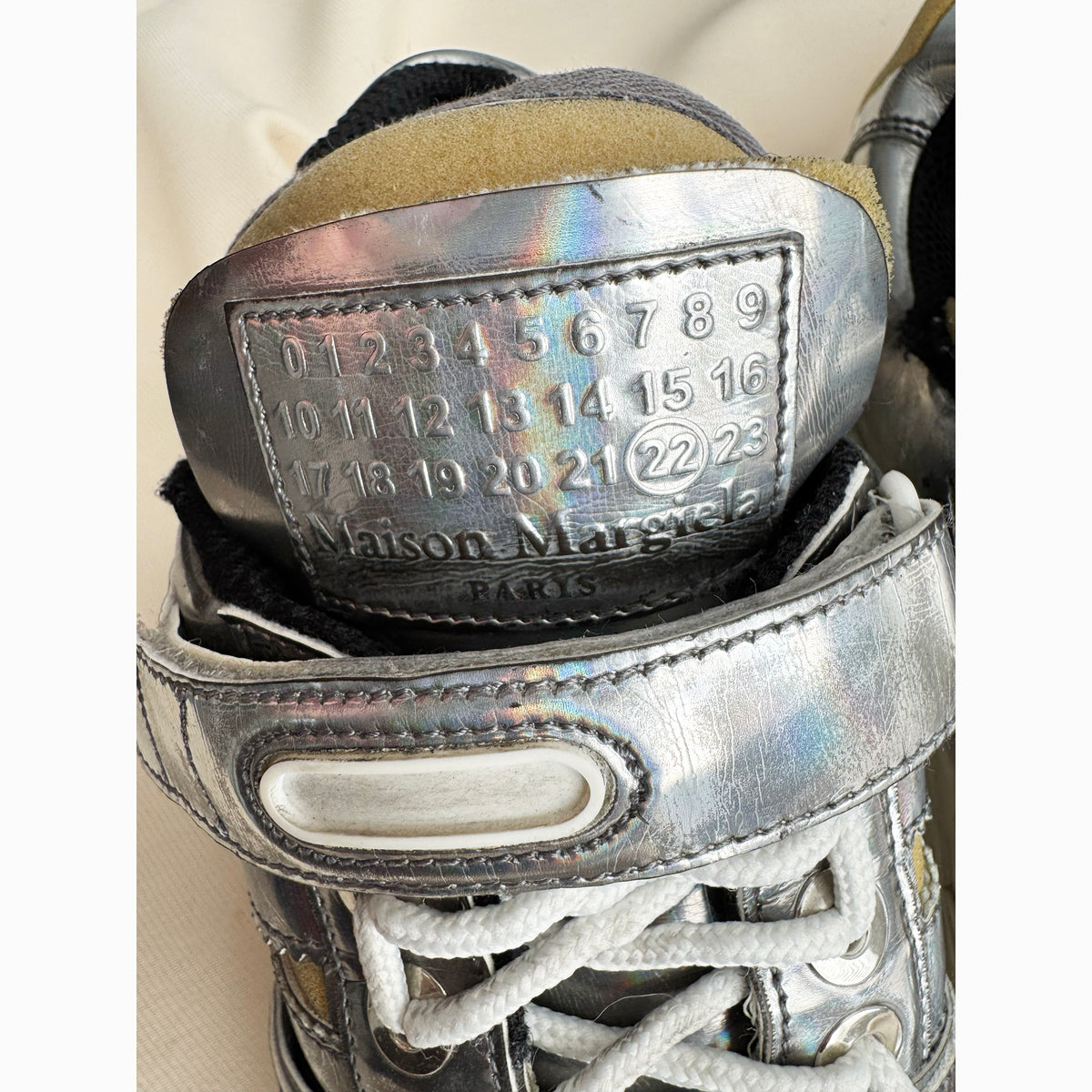 Maison Margiela Chunky Sneakers in Silver, size 37.5