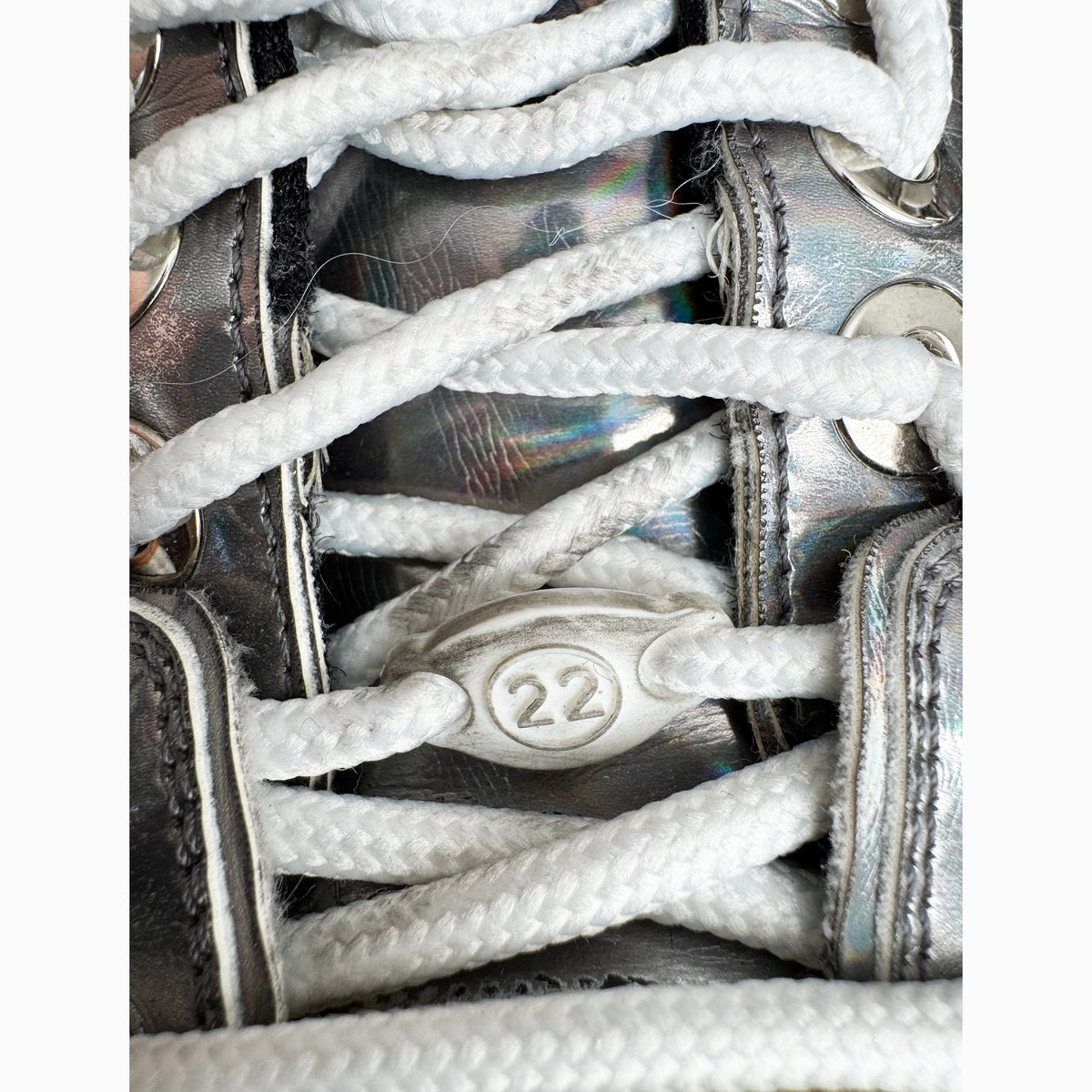 Maison Margiela Chunky Sneakers in Silver, size 37.5