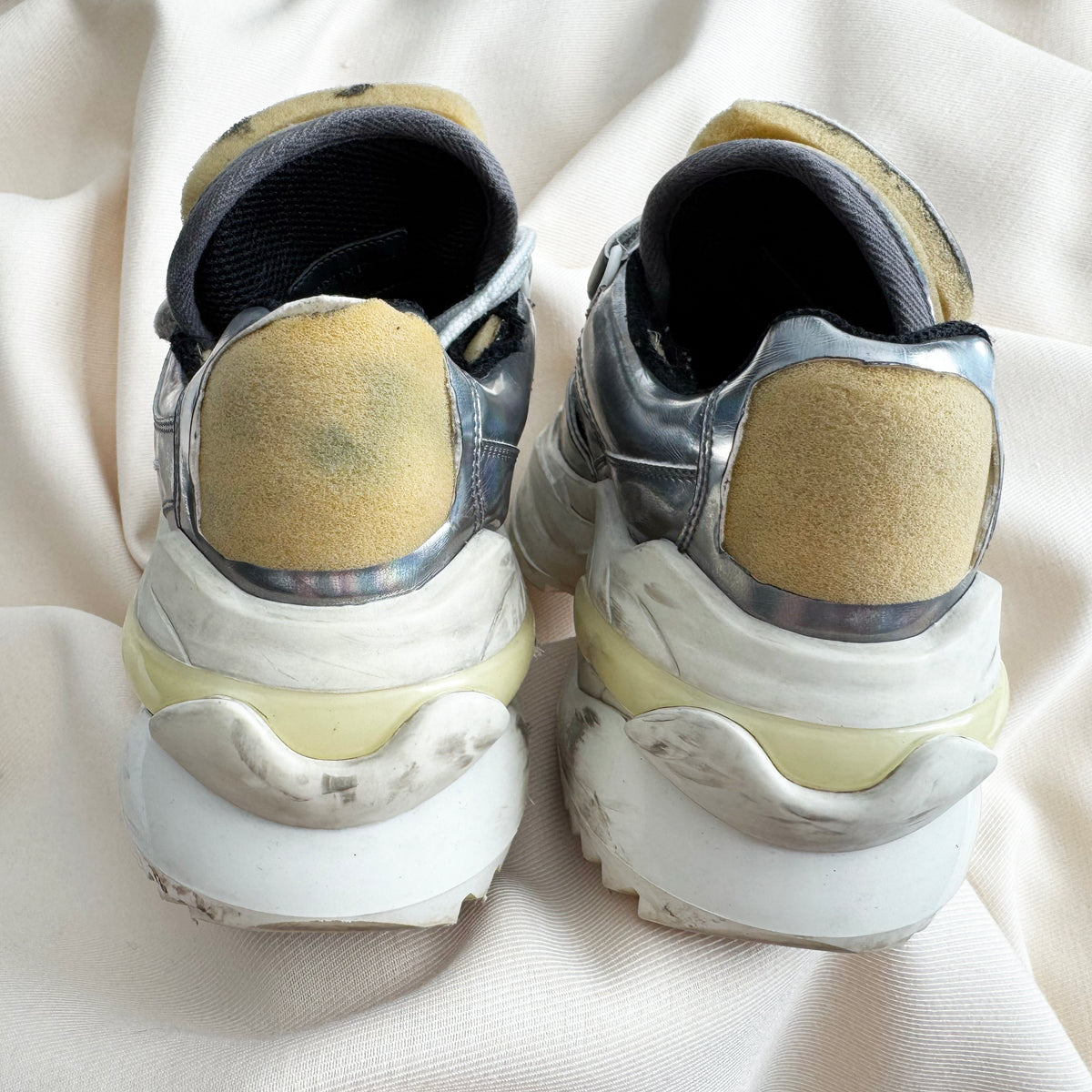 Maison Margiela Chunky Sneakers in Silver, size 37.5
