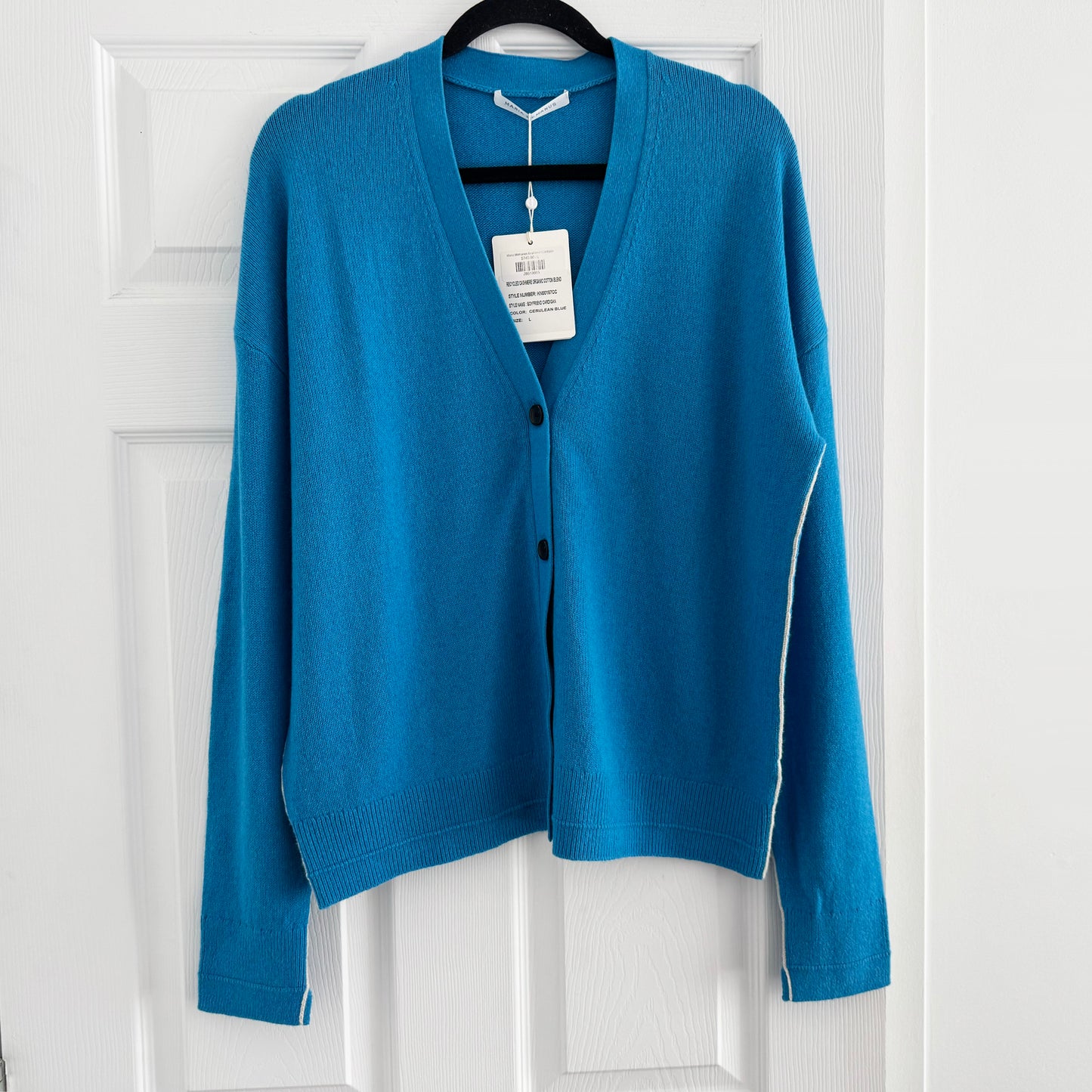 Maria McManus Boyfriend Cardigan in Cerulean Blue, size Large