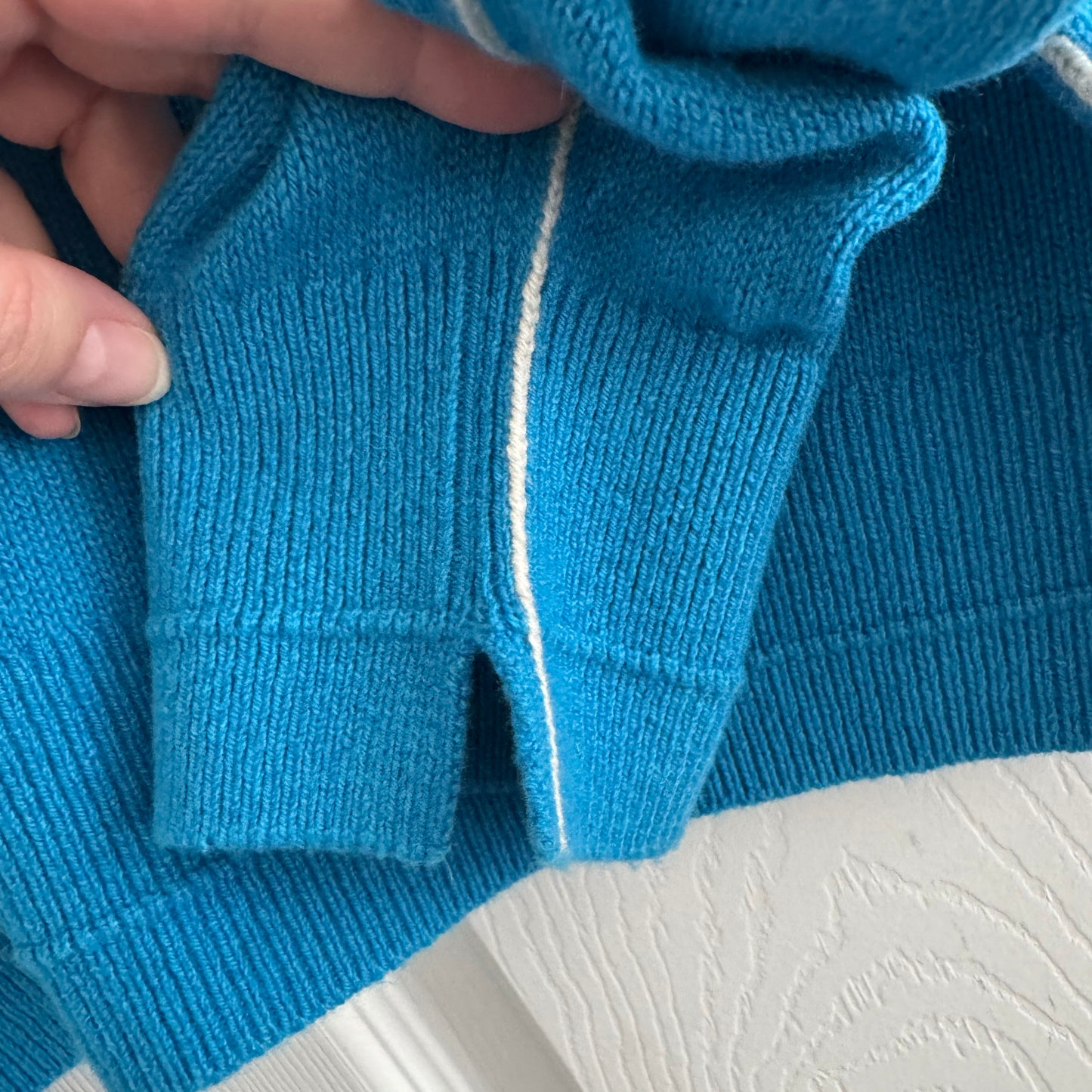 Maria McManus Boyfriend Cardigan in Cerulean Blue, size Large