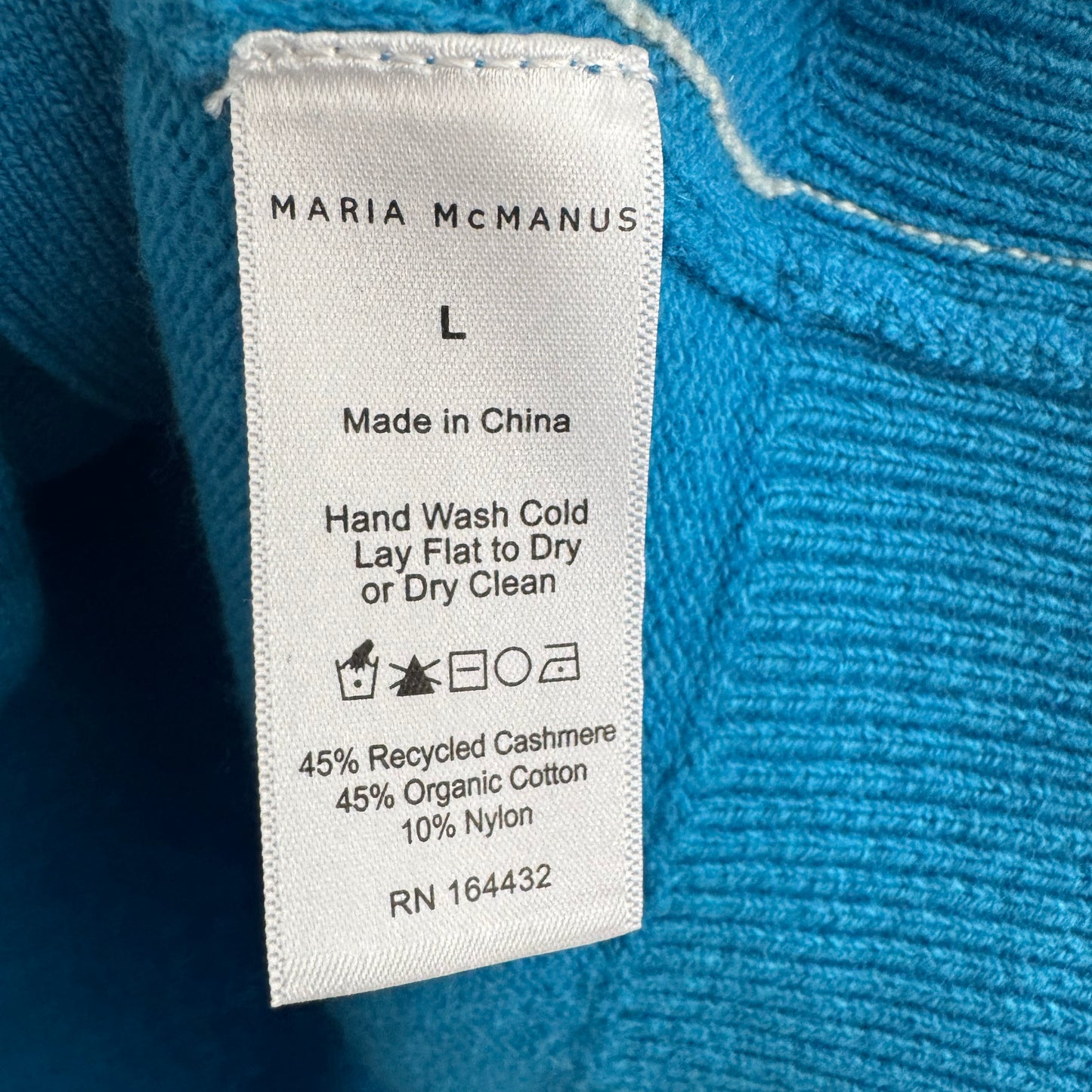 Maria McManus Boyfriend Cardigan in Cerulean Blue, size Large