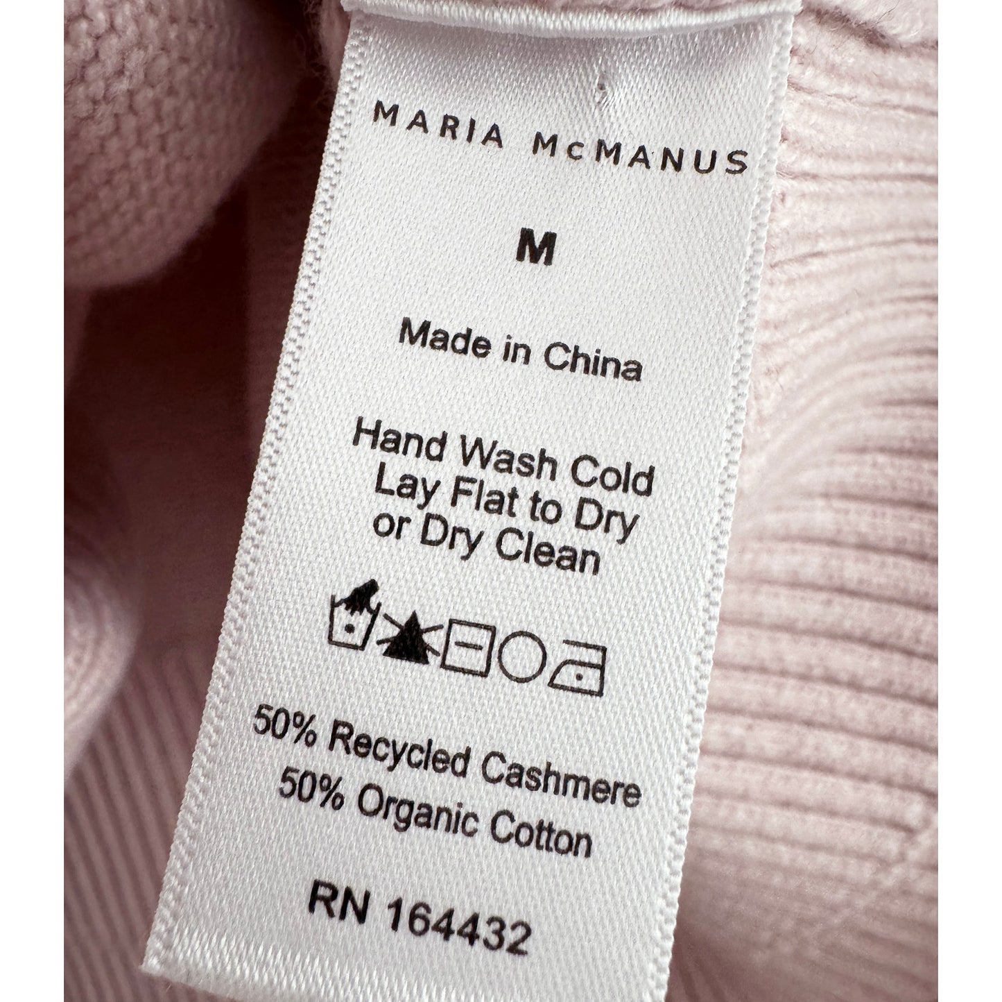 Maria McManus "Cape Crew" Double Layered Sweater in Whisper Pink, size Medium