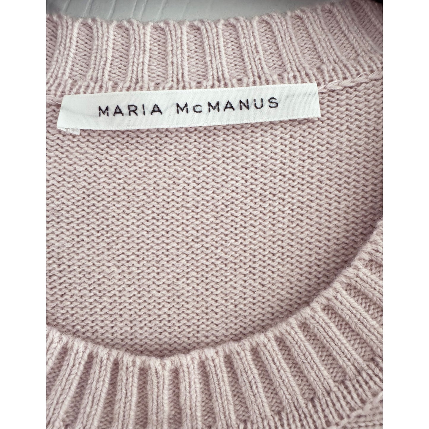 Maria McManus "Cape Crew" Double Layered Sweater in Whisper Pink, size Medium
