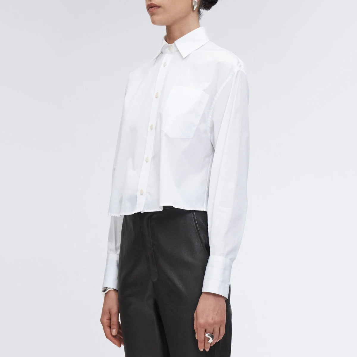 Maria McManus Cropped Shirt in White, size XS