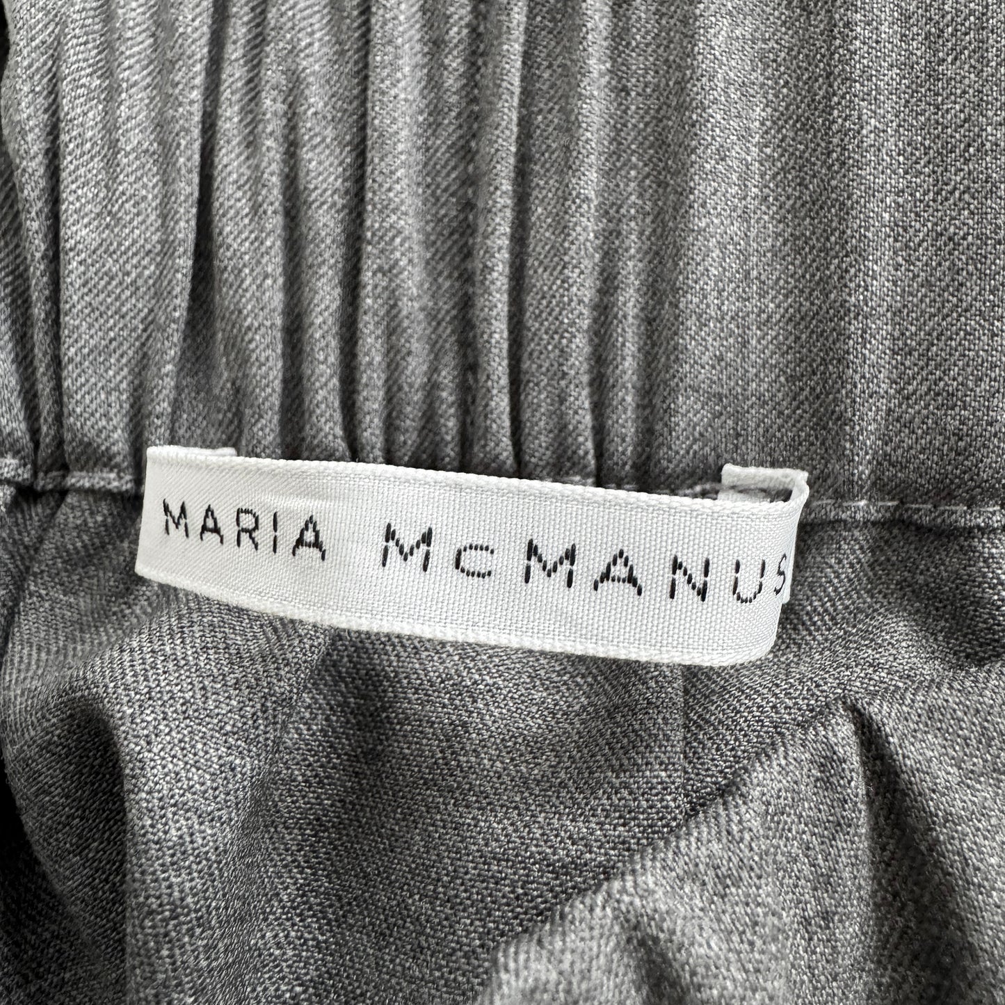 Maria McManus Pleated Skirt in Grey, size Large