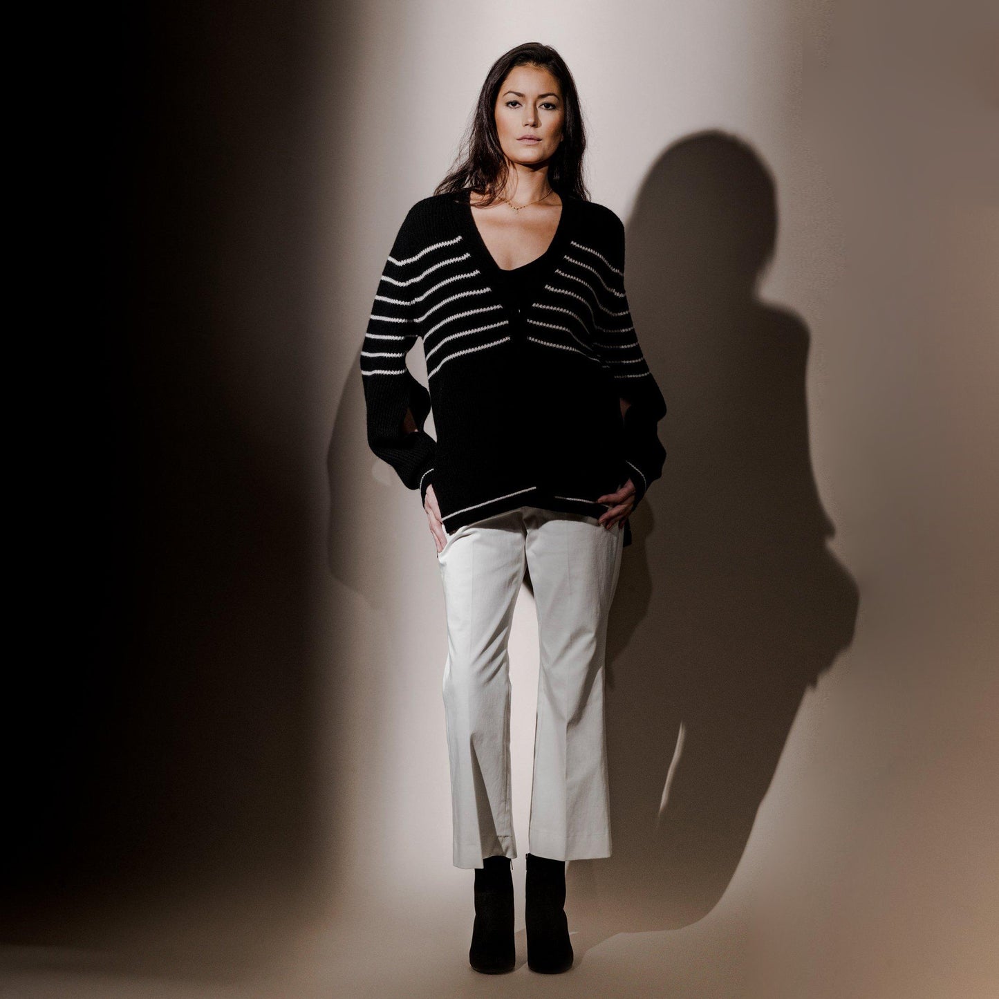 Maria McManus Striped Cape Fishermans Cardigan, size Small