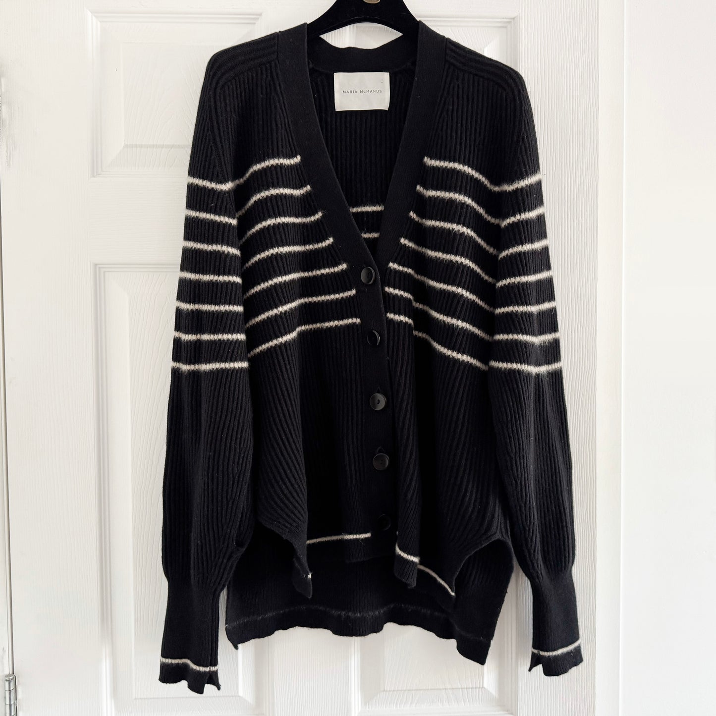 Maria McManus Striped Cape Fishermans Cardigan, size Small