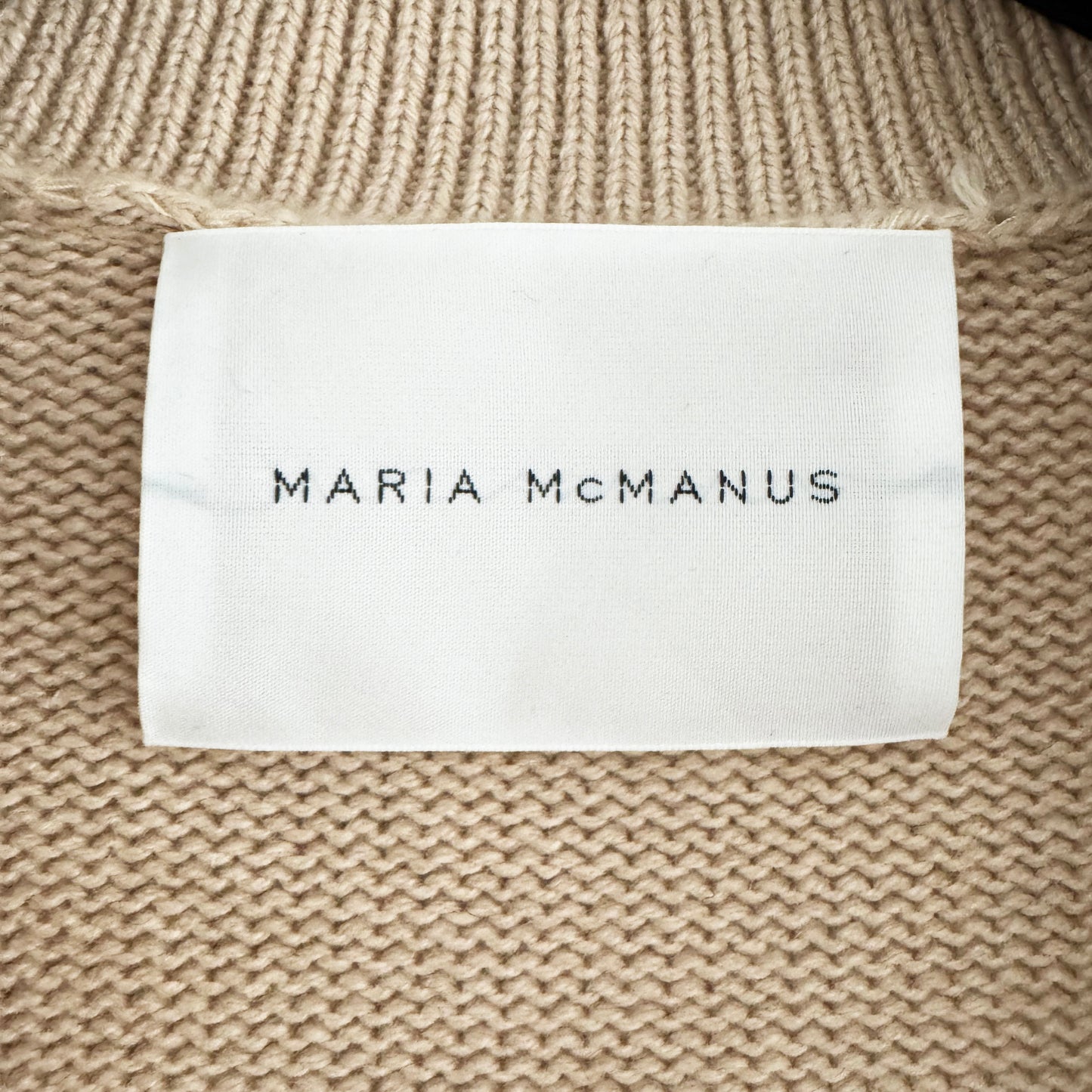 Maria McManus Split Sleeve Striped Sweater in Beige/Navy, size Large