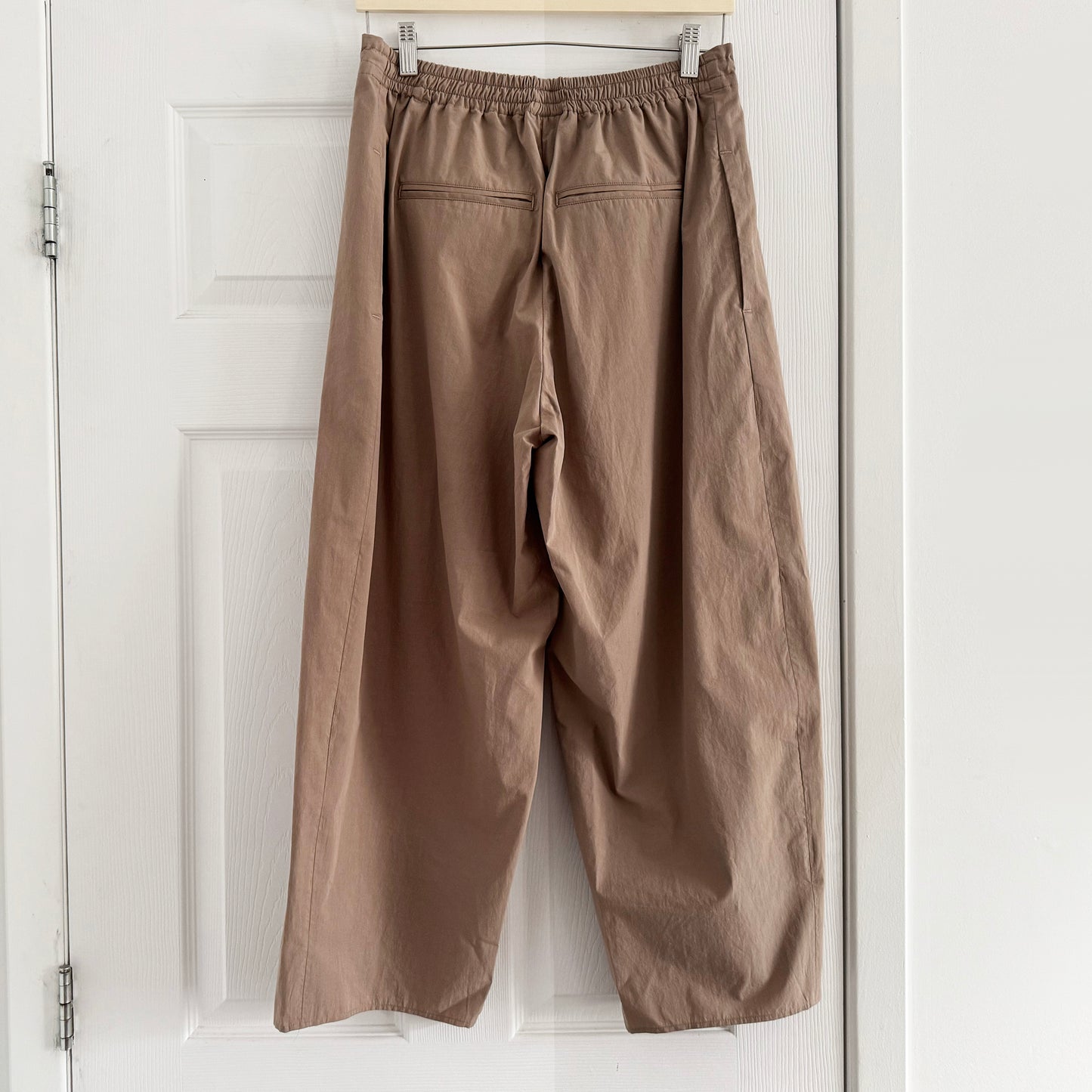 Maria McManus Drawstring Waist Cotton Pant in Taupe, size Small