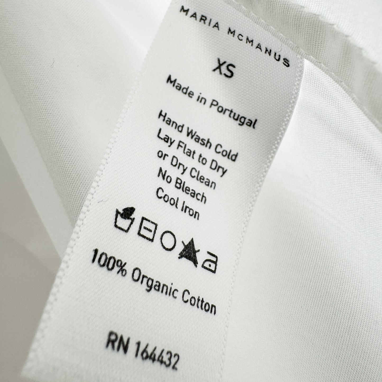 Maria McManus Cropped Shirt in White, size XS