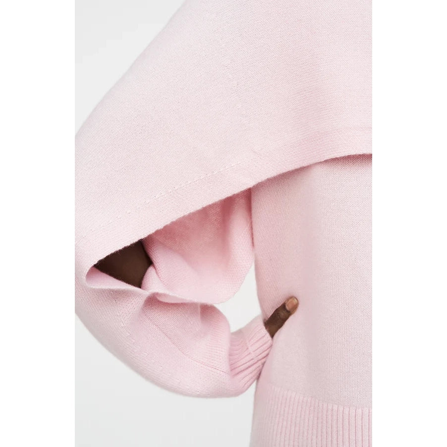 Maria McManus "Cape Crew" Double Layered Sweater in Whisper Pink, size Medium