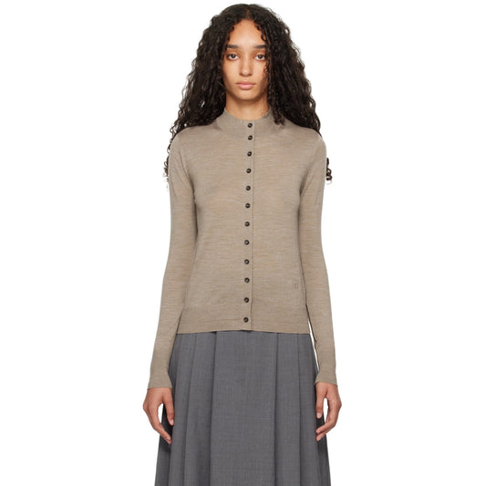 Maria McManus Beige Tiny Button Cardigan in "Stone", size Large