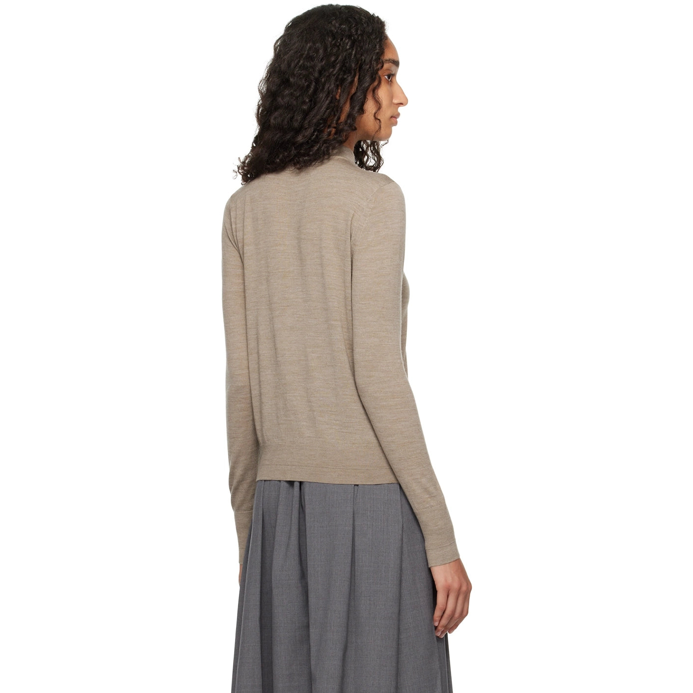 Maria McManus Beige Tiny Button Cardigan in "Stone", size Large