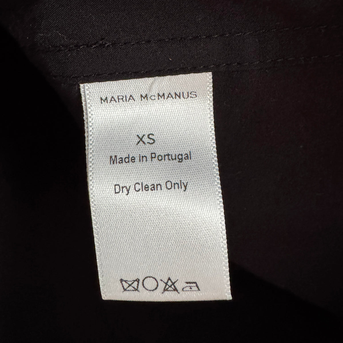 Maria McManus Cropped Short Sleeve Shirt in Black, size XS