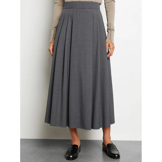 Maria McManus Pleated Skirt in Grey, size Large