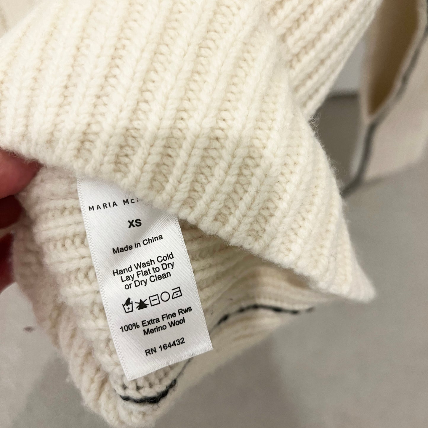 Maria McManus Oversize Aran Cable Knit Cardigan in Ivory, size XS