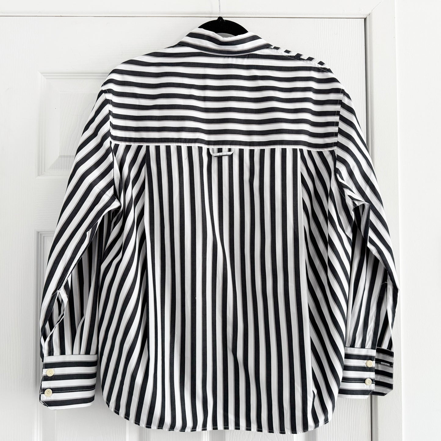 Maria McManus Striped Poplin Shirt in Black/Grey/White, size Small
