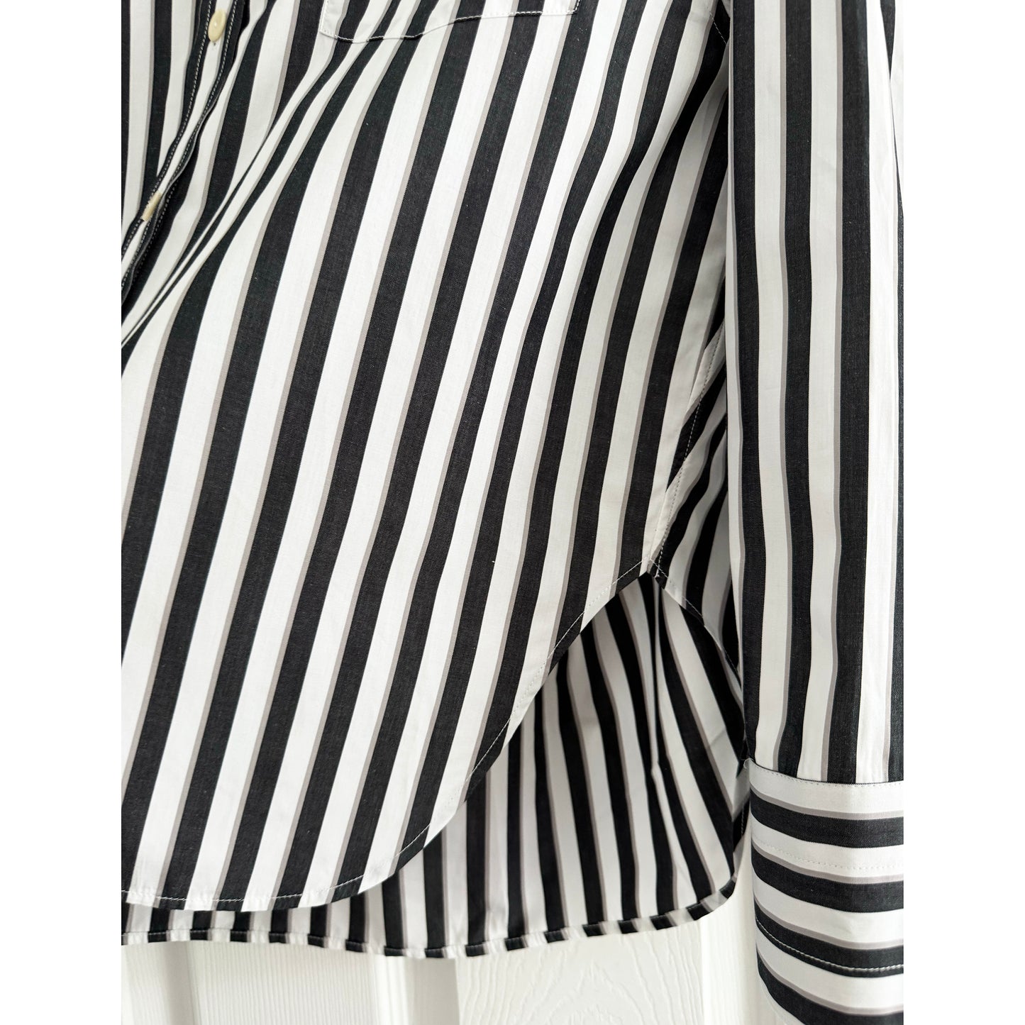 Maria McManus Striped Poplin Shirt in Black/Grey/White, size Small