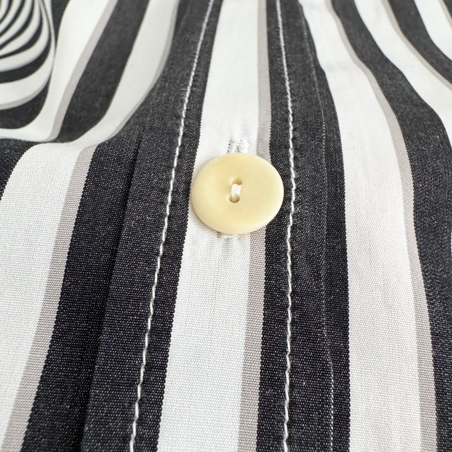 Maria McManus Striped Poplin Shirt in Black/Grey/White, size Small
