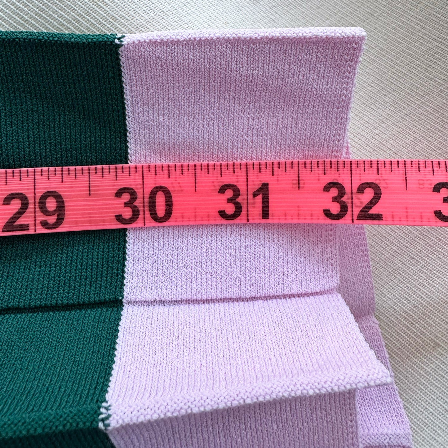 Marimekko Striped Knit Pleated Skirt in Pink/Green, size Small
