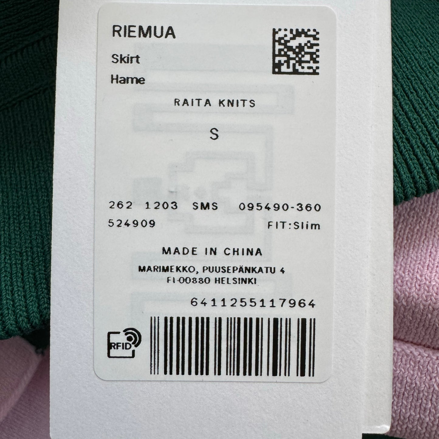 Marimekko Striped Knit Pleated Skirt in Pink/Green, size Small