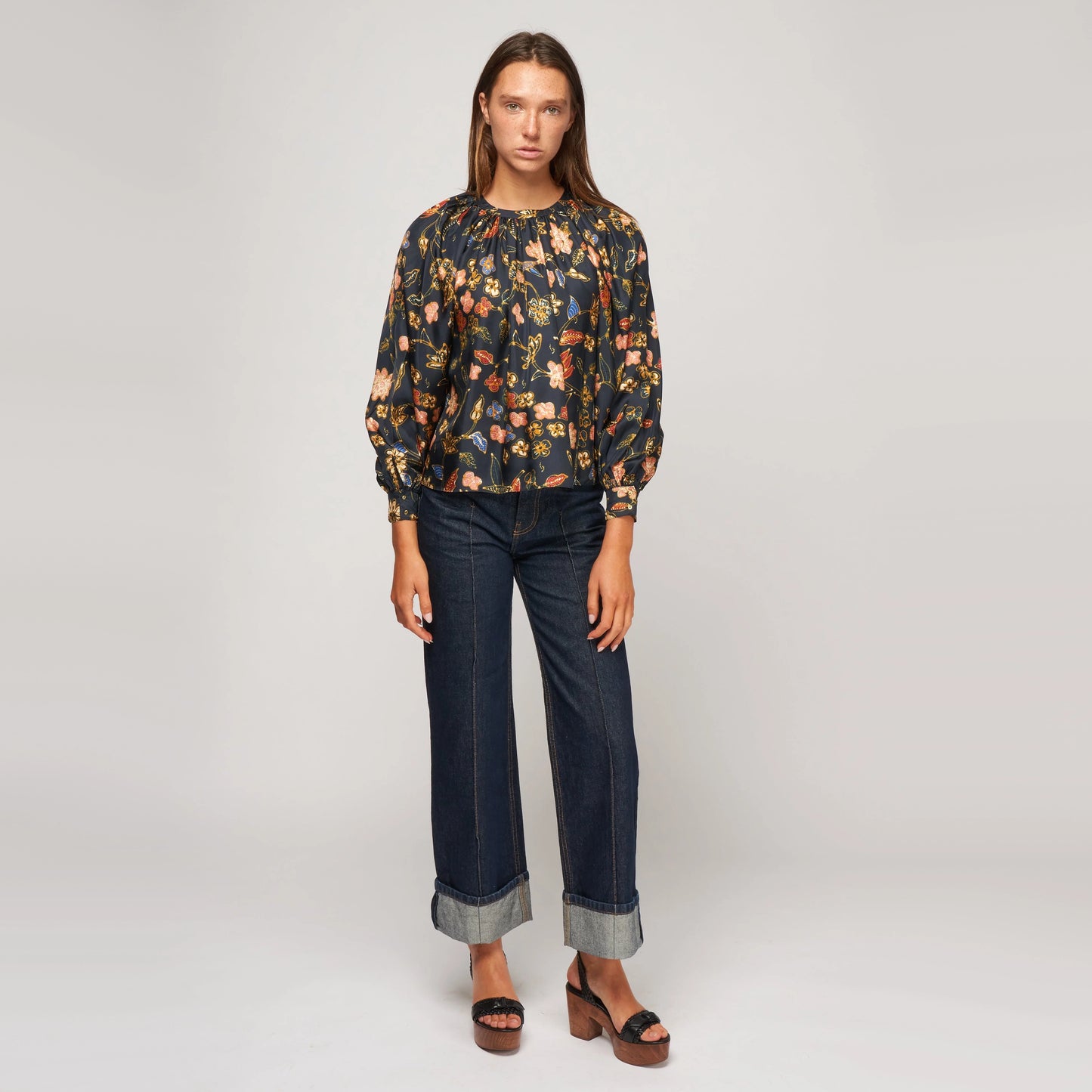 Ulla Johnson "Marisol" Floral Silk Blouse in "Odessa", size 2
