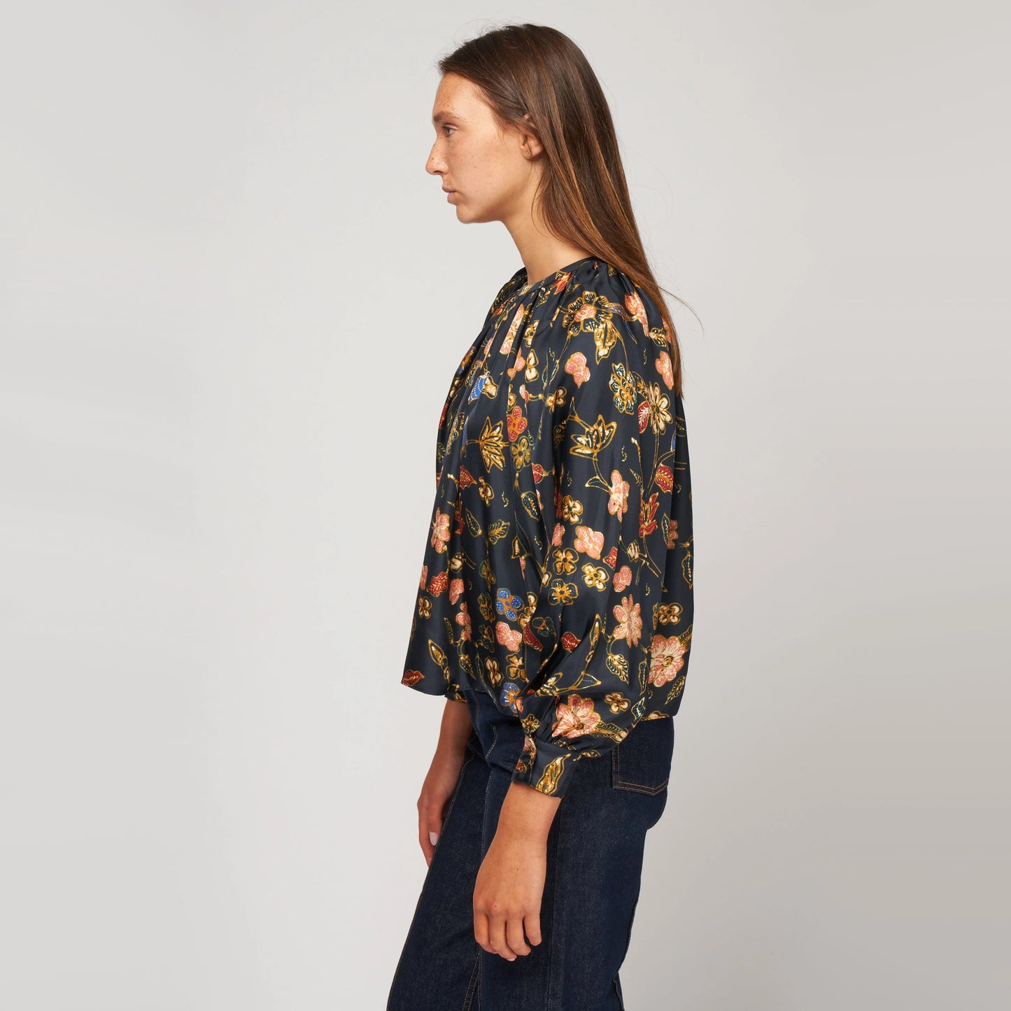 Ulla Johnson "Marisol" Floral Silk Blouse in "Odessa", size 2