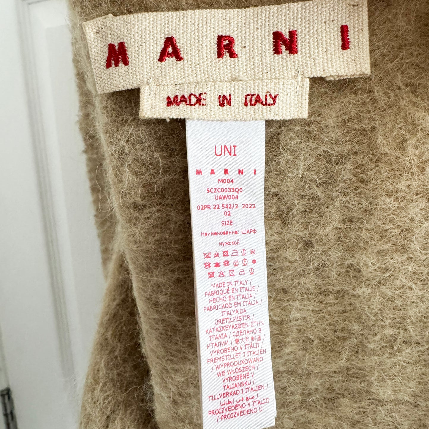Marni Alpaca wool-blend scarf in "Earth of Siena"