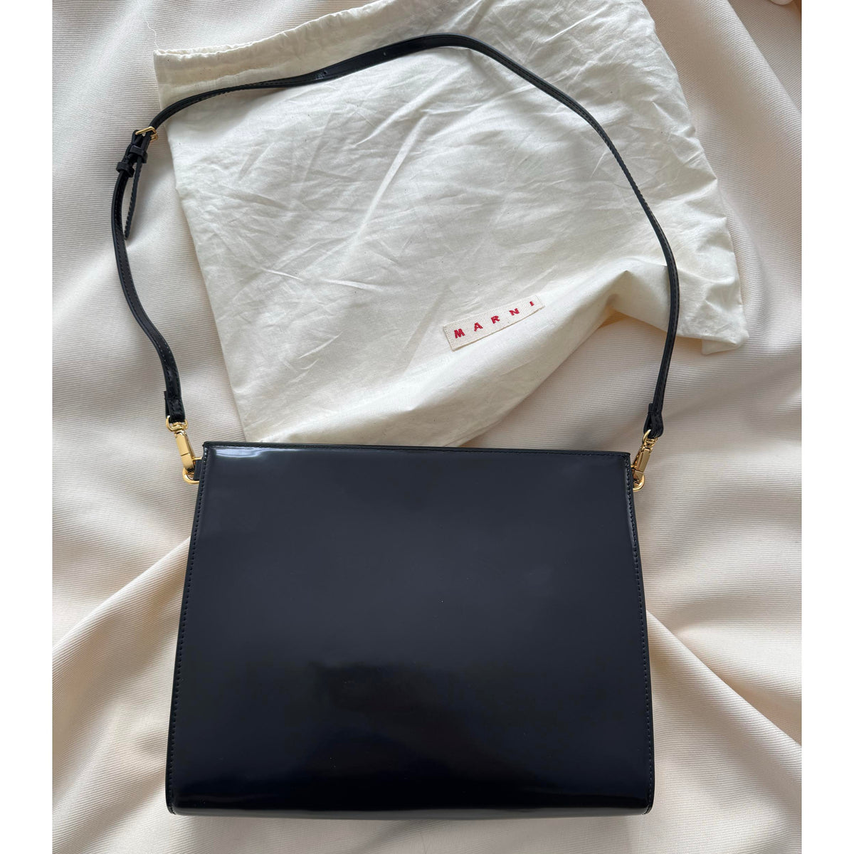 Marni Trunk Shoulder Bag with Gold Metal Frame