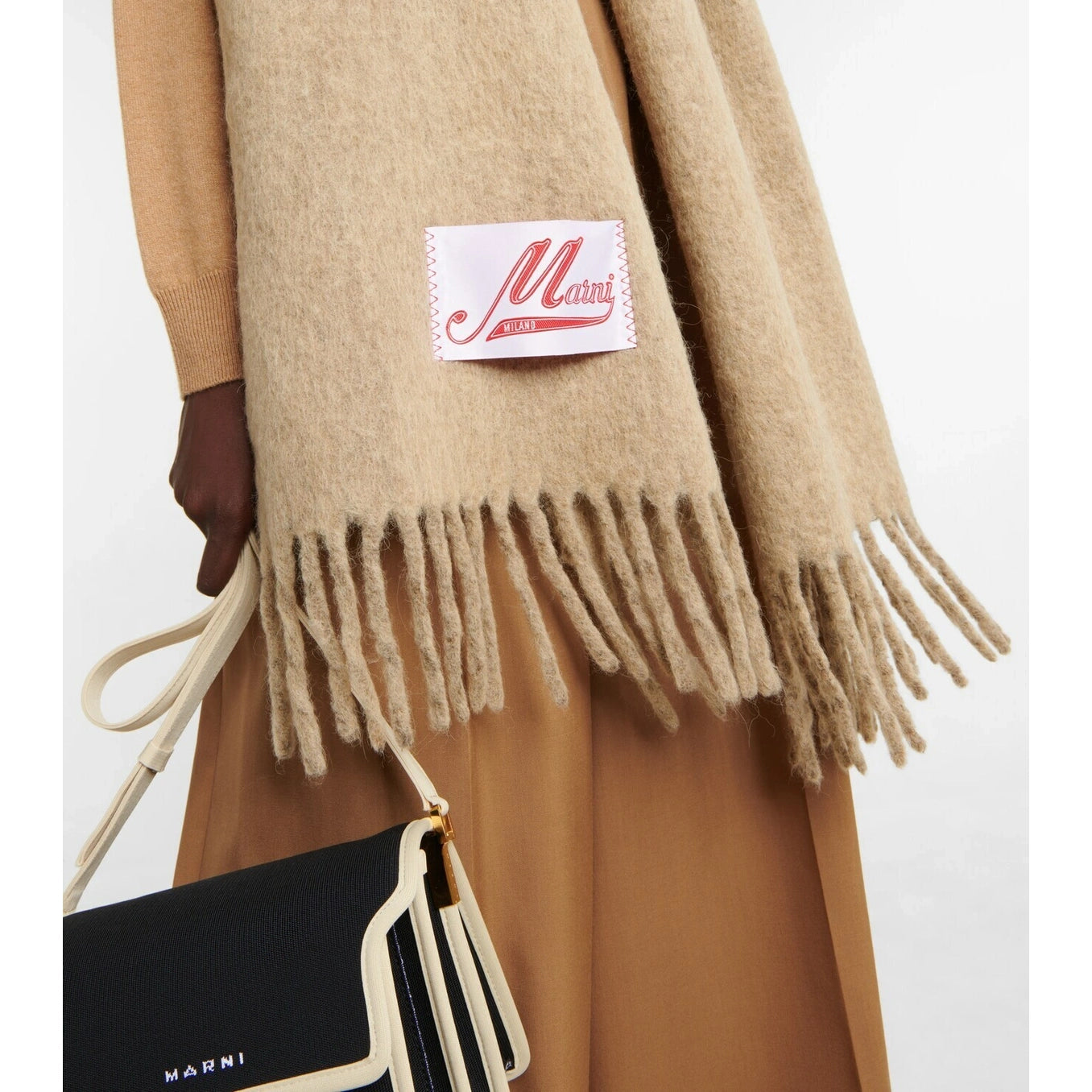 Marni Alpaca wool-blend scarf in "Earth of Siena"